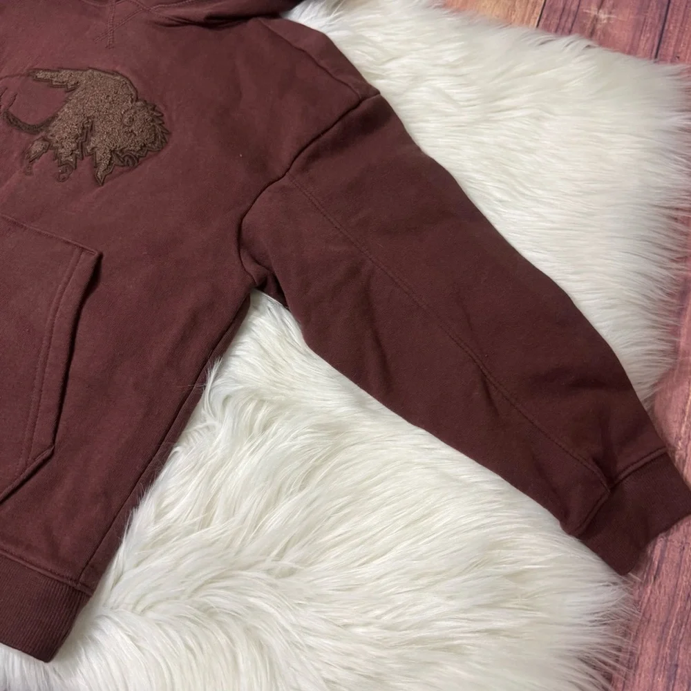 Cat & Jack Brown Buffalo Graphic Pullover Hoodie - Boys Size Small (6/7)